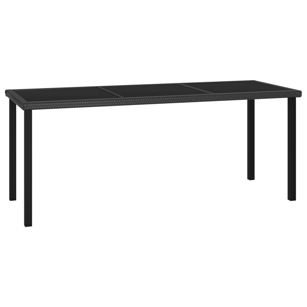 Set da Pranzo da Giardino 9 pz in Polyrattan Nero | homemem39