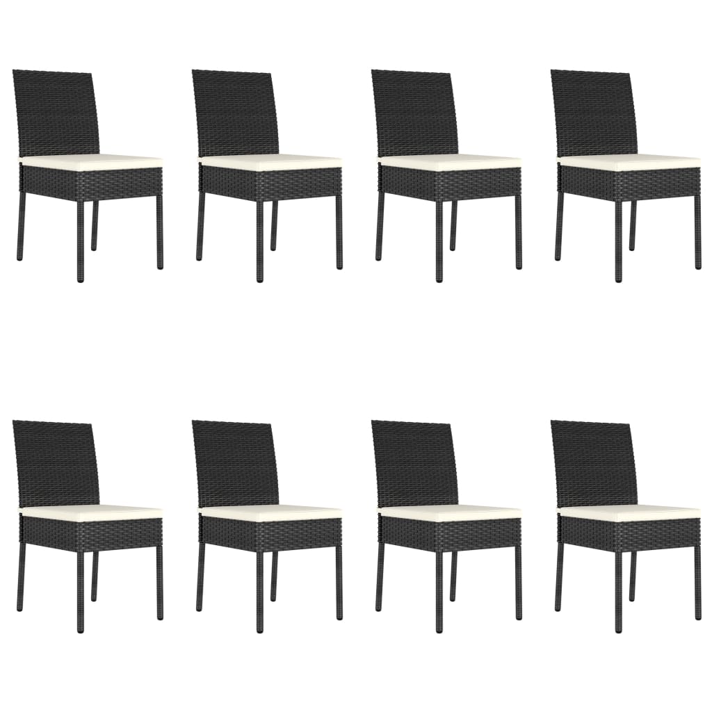 Set da Pranzo da Giardino 9 pz in Polyrattan Nero | homemem39