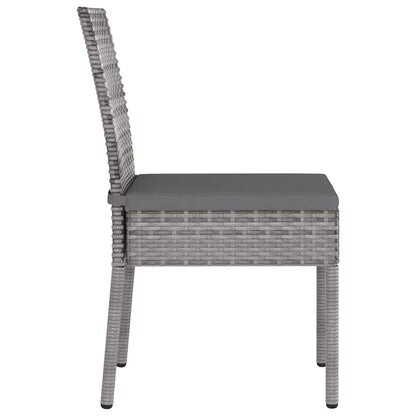 Set da Pranzo da Giardino 7 pz in Polyrattan Grigio