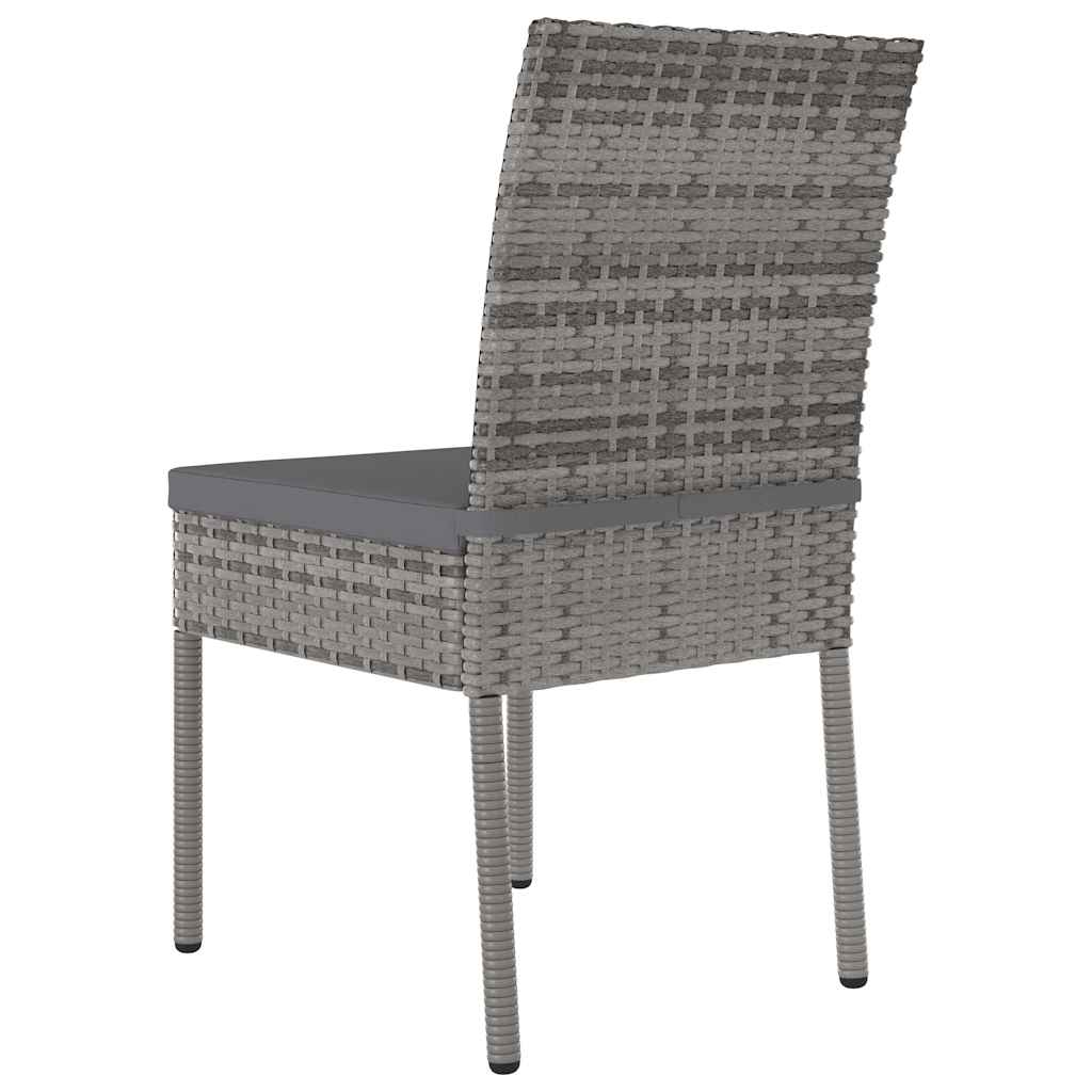 Set da Pranzo da Giardino 9 pz in Polyrattan Grigio