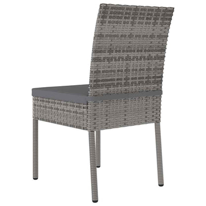 Set da Pranzo da Giardino 9 pz in Polyrattan Grigio