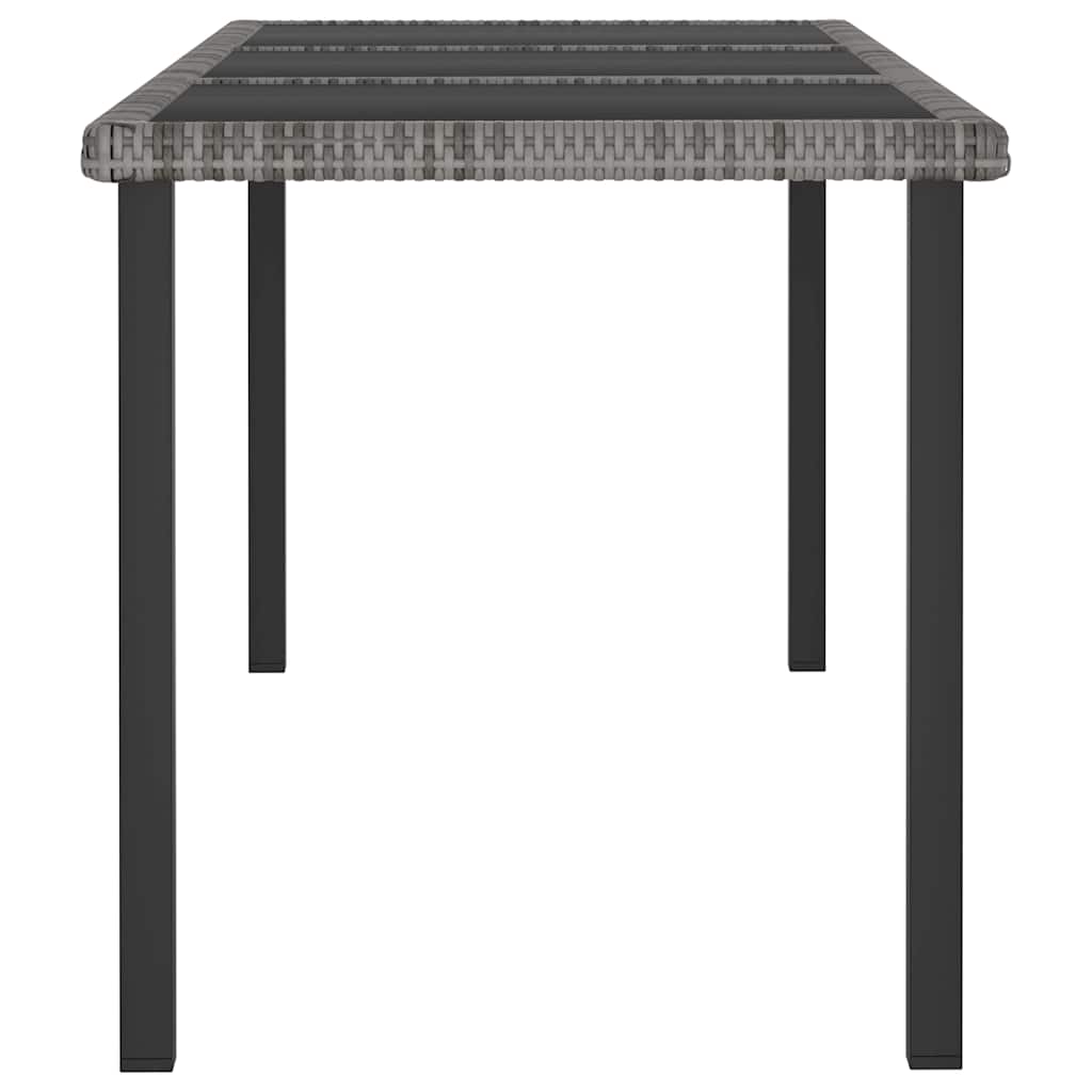 Set da Pranzo da Giardino 9 pz in Polyrattan Grigio