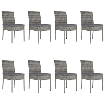 Set da Pranzo da Giardino 9 pz in Polyrattan Grigio - homemem39