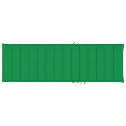 Lettino da Giardino con Cuscino Verde Legno Pino Impregnato - homemem39