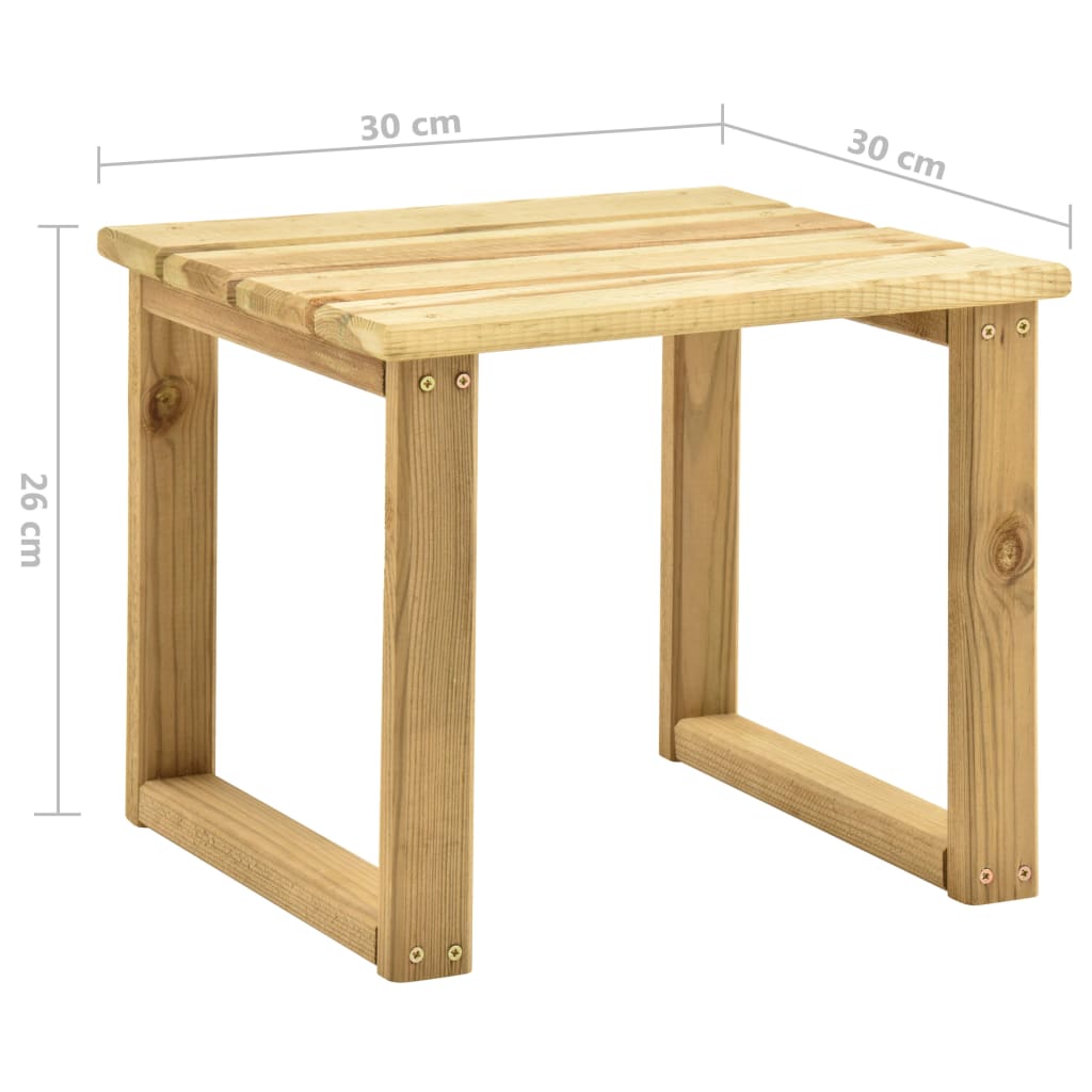 Lettino da Giardino con Tavolino Cuscino Legno Pino Impregnato - homemem39