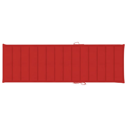 Lettino da Giardino con Cuscino Rosso in Legno Pino Impregnato - homemem39