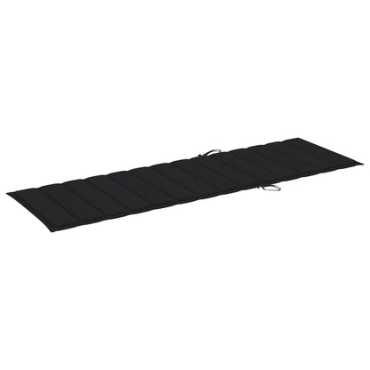 Lettino da Giardino con Cuscino Nero Legno di Pino Impregnato - homemem39