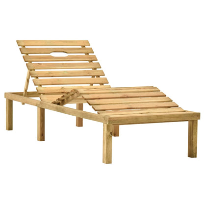 Lettino da Giardino con Cuscino Blu Royal Legno Pino Impregnato - homemem39