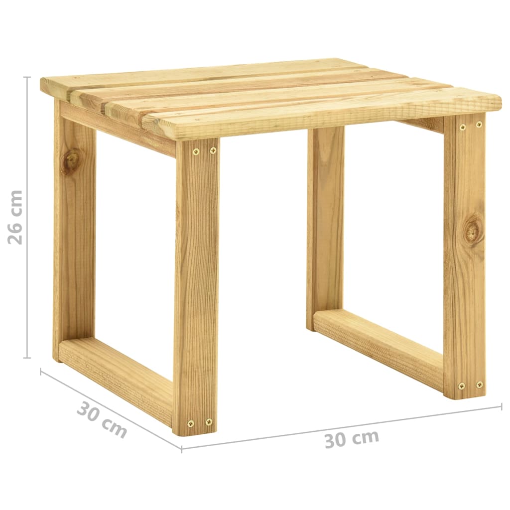 Lettino da Giardino con Tavolino Cuscino Legno Pino Impregnato - homemem39