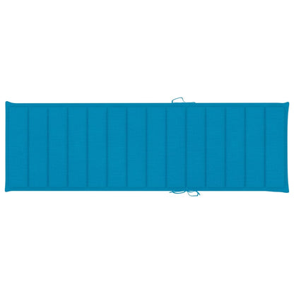 Lettino Prendisole Doppio e Cuscini Blu Pino Impregnato - homemem39