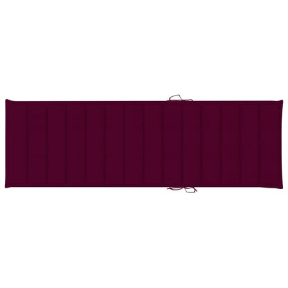 Lettino Prendisole Doppio e Cuscini Rosso Vino Pino Impregnato - homemem39