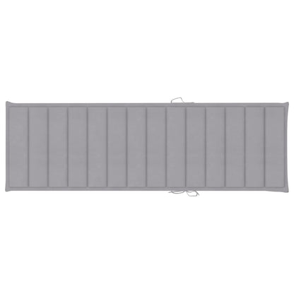 Lettino Prendisole Doppio e Cuscini Grigi in Pino Impregnato