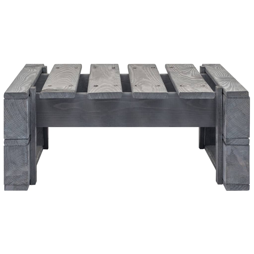 Ottomana da Giardino Pallet in Legno di Pino Impregnato Grigio - homemem39