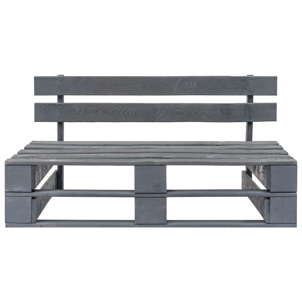 Divano Centrale da Giardino Pallet Legno Pino Impregnato Grigio - homemem39