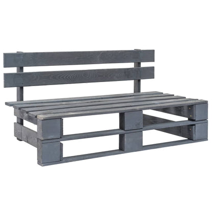 Divano Centrale da Giardino Pallet Legno Pino Impregnato Grigio