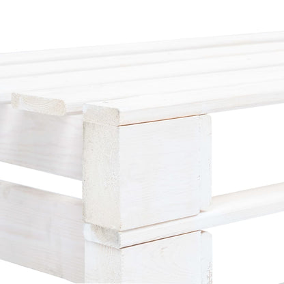 Divano Centrale da Giardino Pallet Legno Pino Impregnato Bianco