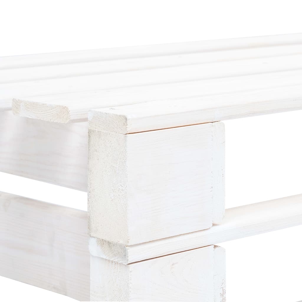 Divano Centrale da Giardino Pallet Legno Pino Impregnato Bianco