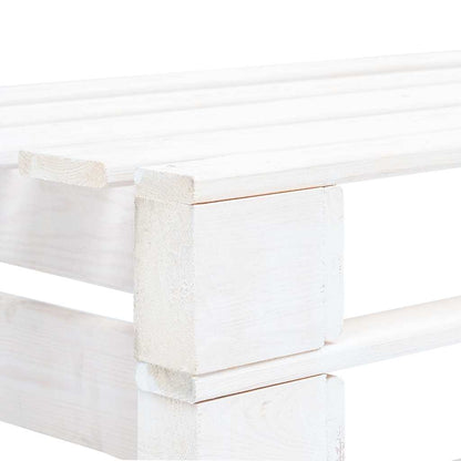 Divano Centrale da Giardino Pallet Legno Pino Impregnato Bianco