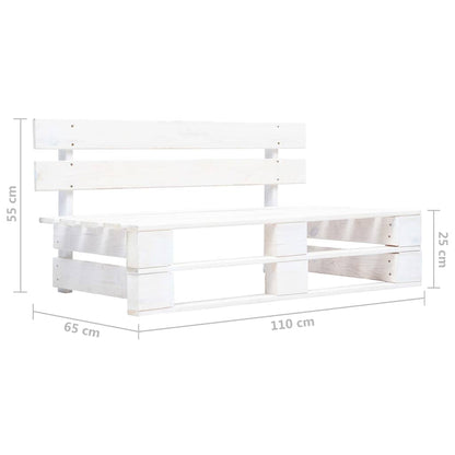 Divano Centrale da Giardino Pallet Legno Pino Impregnato Bianco | homemem39