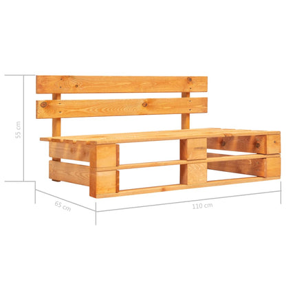 Divano Centrale da Giardino Pallet Legno Pino Impregnato Ambra