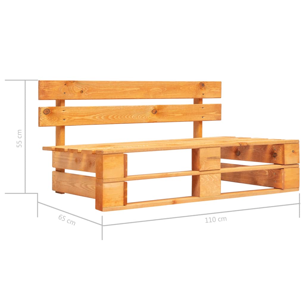 Divano Centrale da Giardino Pallet Legno Pino Impregnato Ambra - homemem39