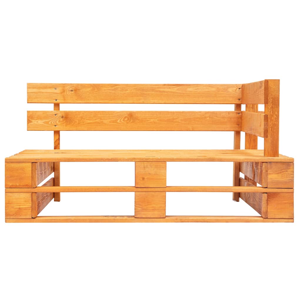 Divano Angolare da Giardino Pallet Legno Pino Impregnato Ambra