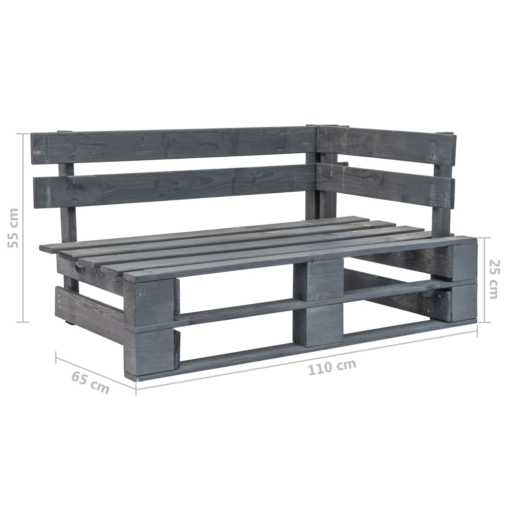 Divano a 2 Posti su Pallet con Cuscini Pino Impregnato Grigio | homemem39