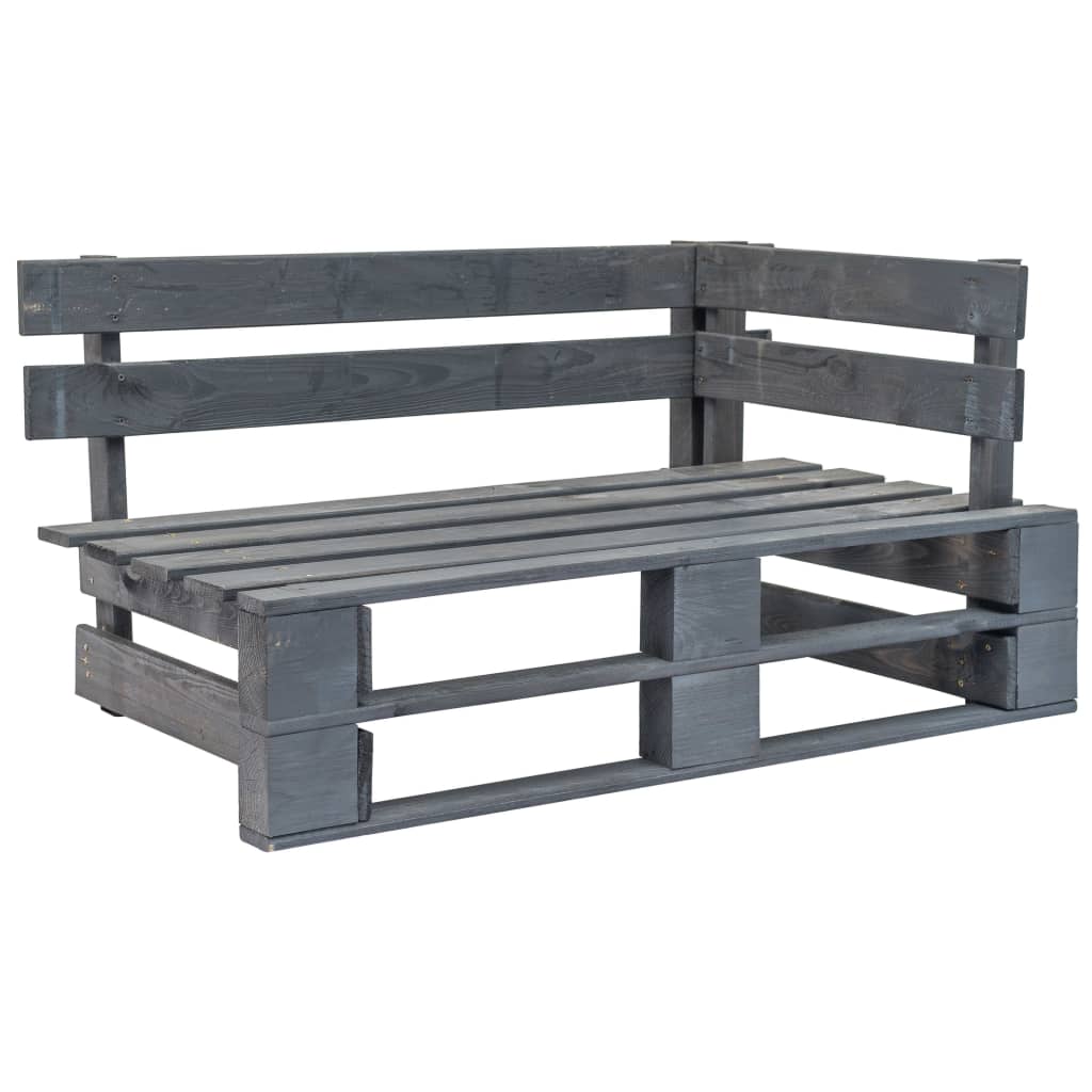 Divano a 2 Posti su Pallet con Cuscini Pino Impregnato Grigio | homemem39