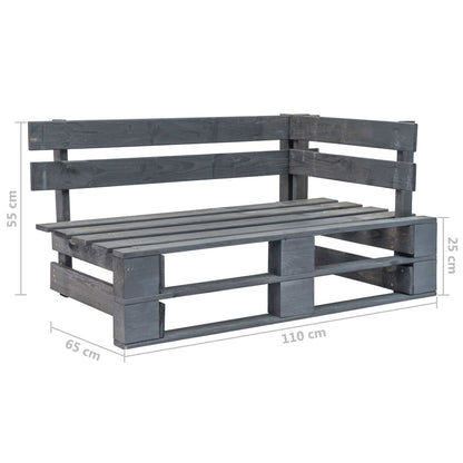 Divano a 2 Posti su Pallet con Cuscini Pino Impregnato Grigio | homemem39