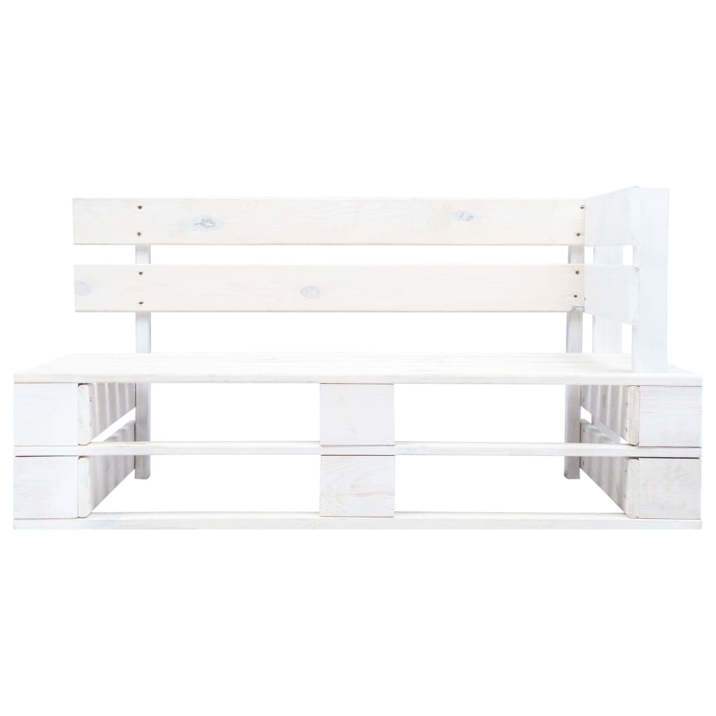 Divano a 2 Posti su Pallet con Cuscini Pino Impregnato Bianco | homemem39