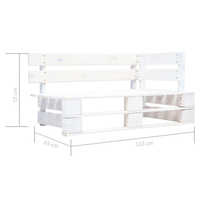 Divano a 2 Posti su Pallet con Cuscini Pino Impregnato Bianco | homemem39