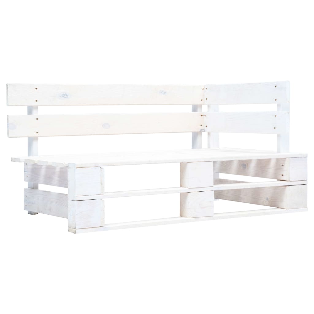 Divano a 2 Posti su Pallet con Cuscini Pino Impregnato Bianco | homemem39