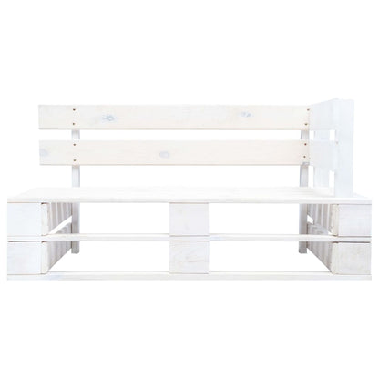 Divano a 2 Posti su Pallet con Cuscini Pino Impregnato Bianco | homemem39