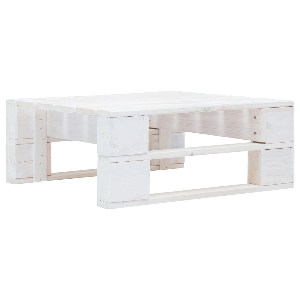 Set Divani in Pallet con Cuscini 4 pz in Pino Impregnato Bianco | homemem39
