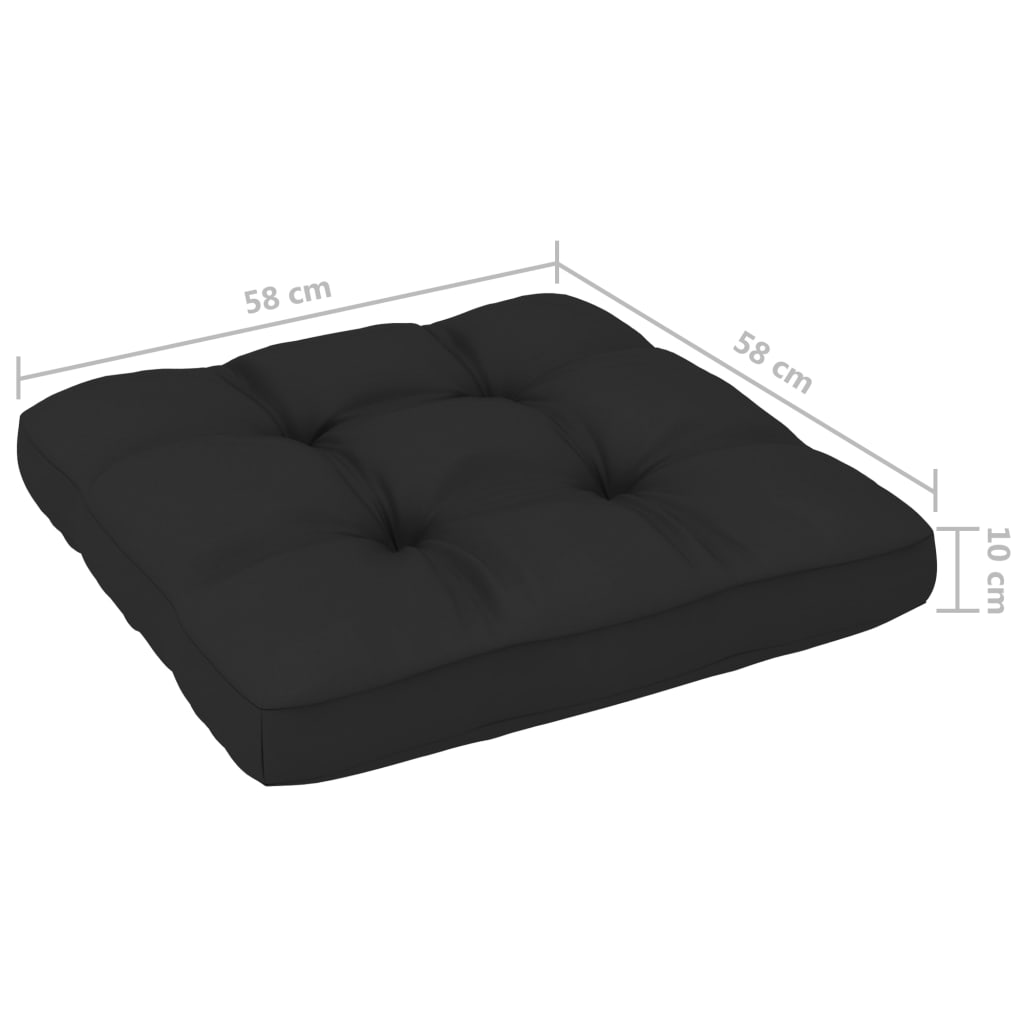 Set Divani in Pallet con Cuscini 4 pz in Pino Impregnato Nero | homemem39