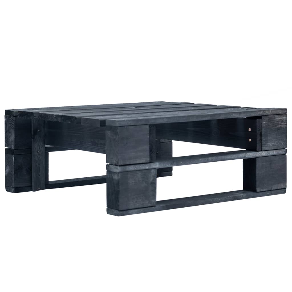 Set Divani in Pallet con Cuscini 4 pz in Pino Impregnato Nero | homemem39