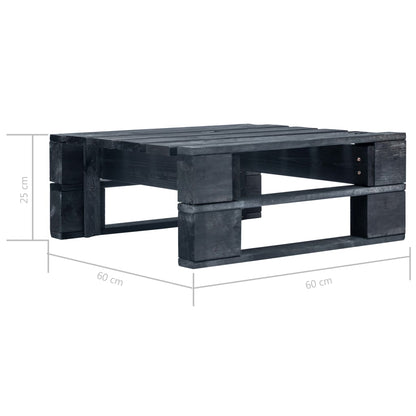 Set Divani in Pallet con Cuscini 4 pz in Pino Impregnato Nero | homemem39