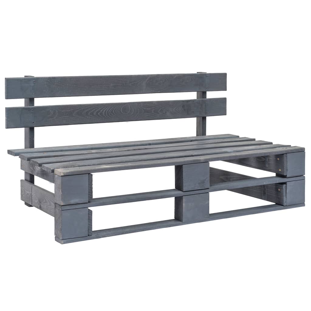 Set Divani in Pallet con Cuscini 6 pz in Pino Impregnato Grigio | homemem39