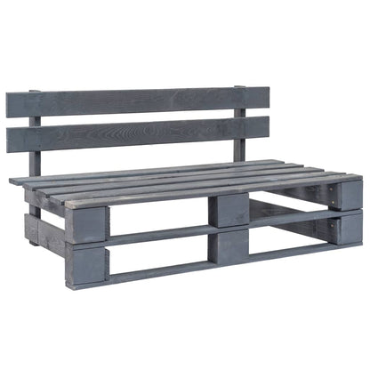 Set Divani in Pallet con Cuscini 6 pz in Pino Impregnato Grigio | homemem39