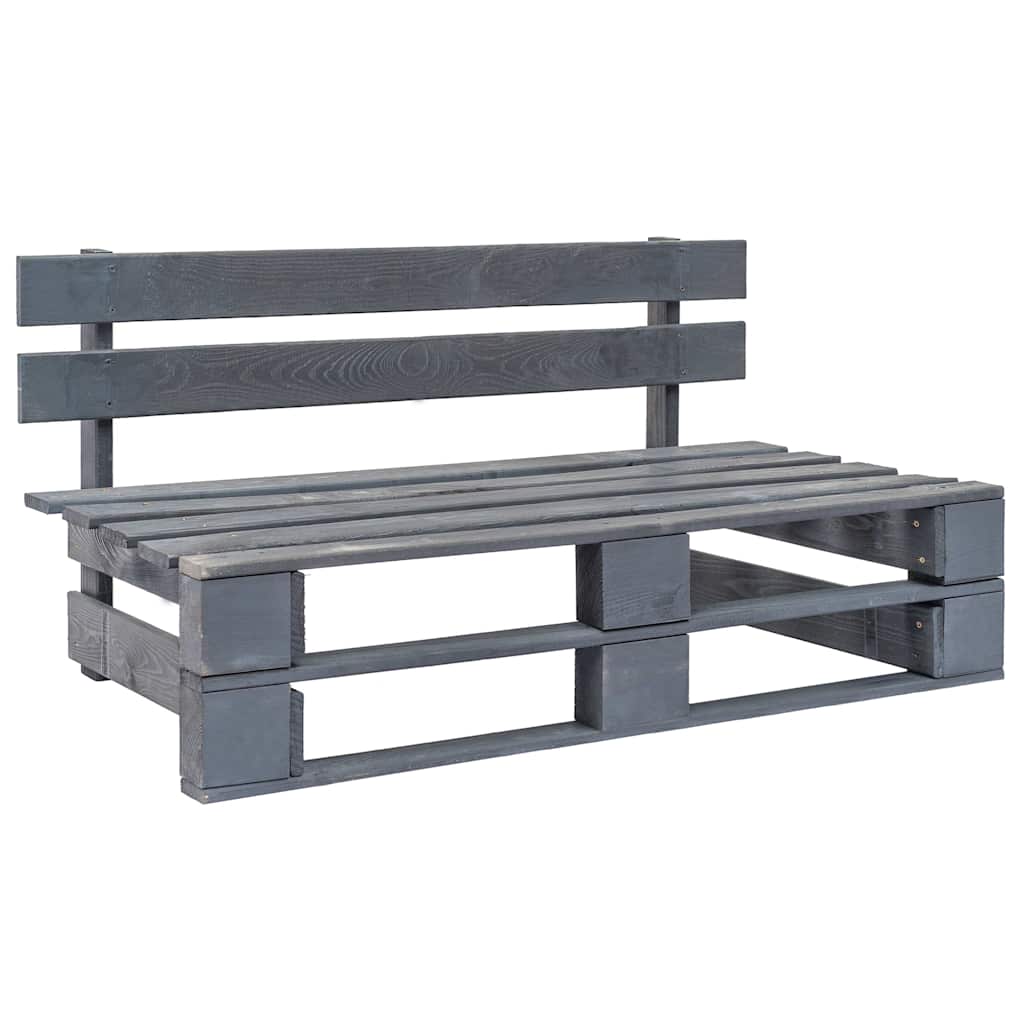 Set Divani in Pallet con Cuscini 6 pz in Pino Impregnato Grigio