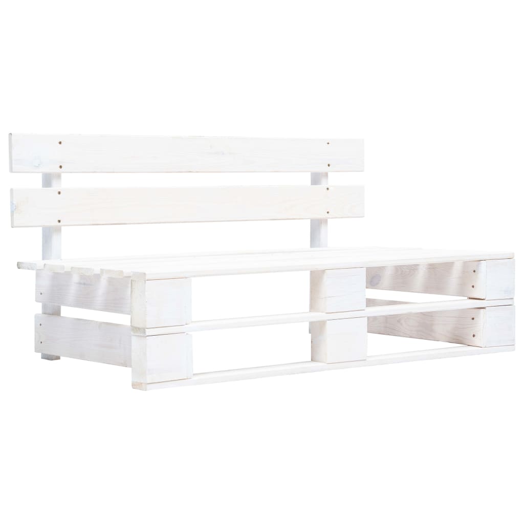 Set Divani in Pallet con Cuscini 6 pz in Pino Impregnato Bianco | homemem39