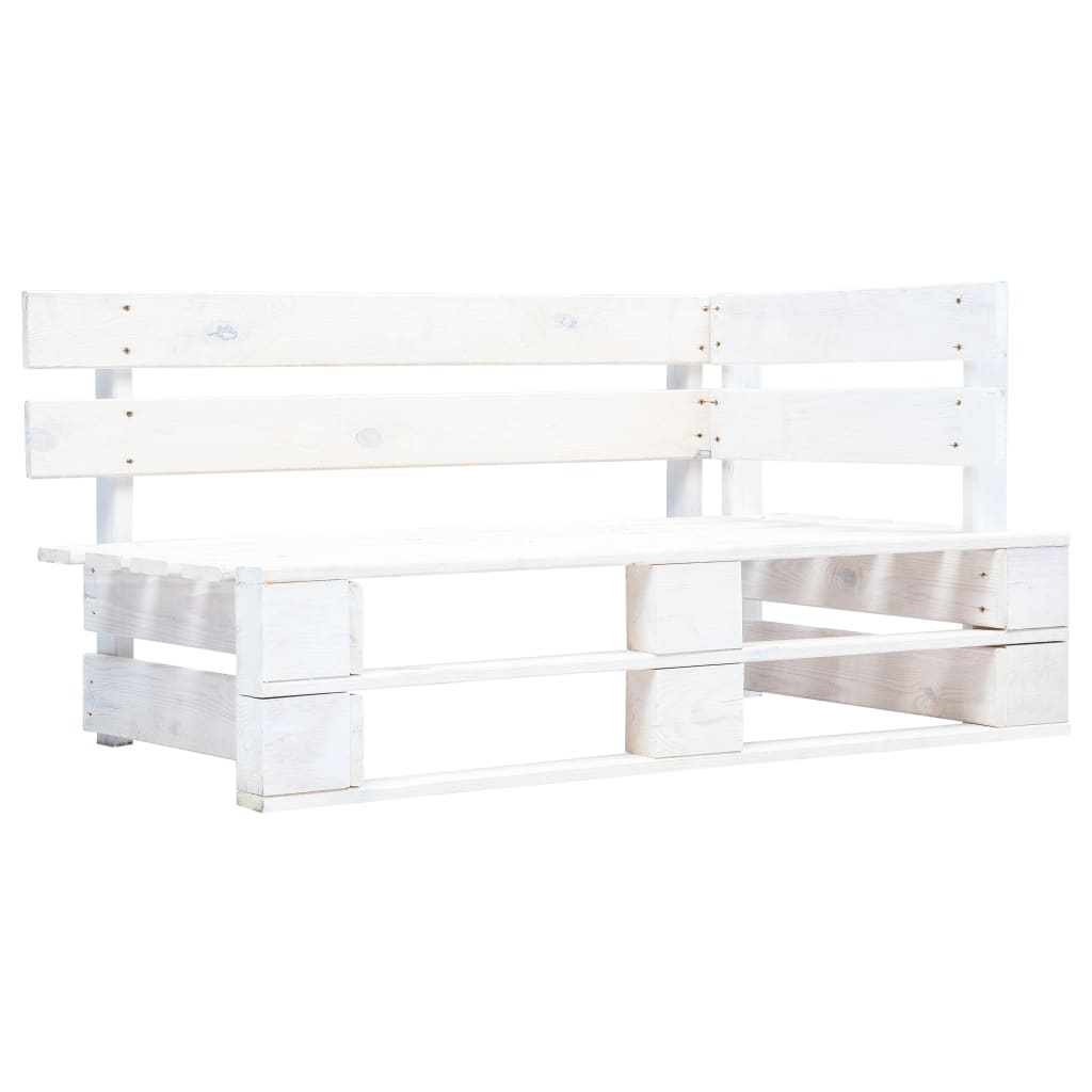 Set Divani in Pallet con Cuscini 6 pz in Pino Impregnato Bianco | homemem39