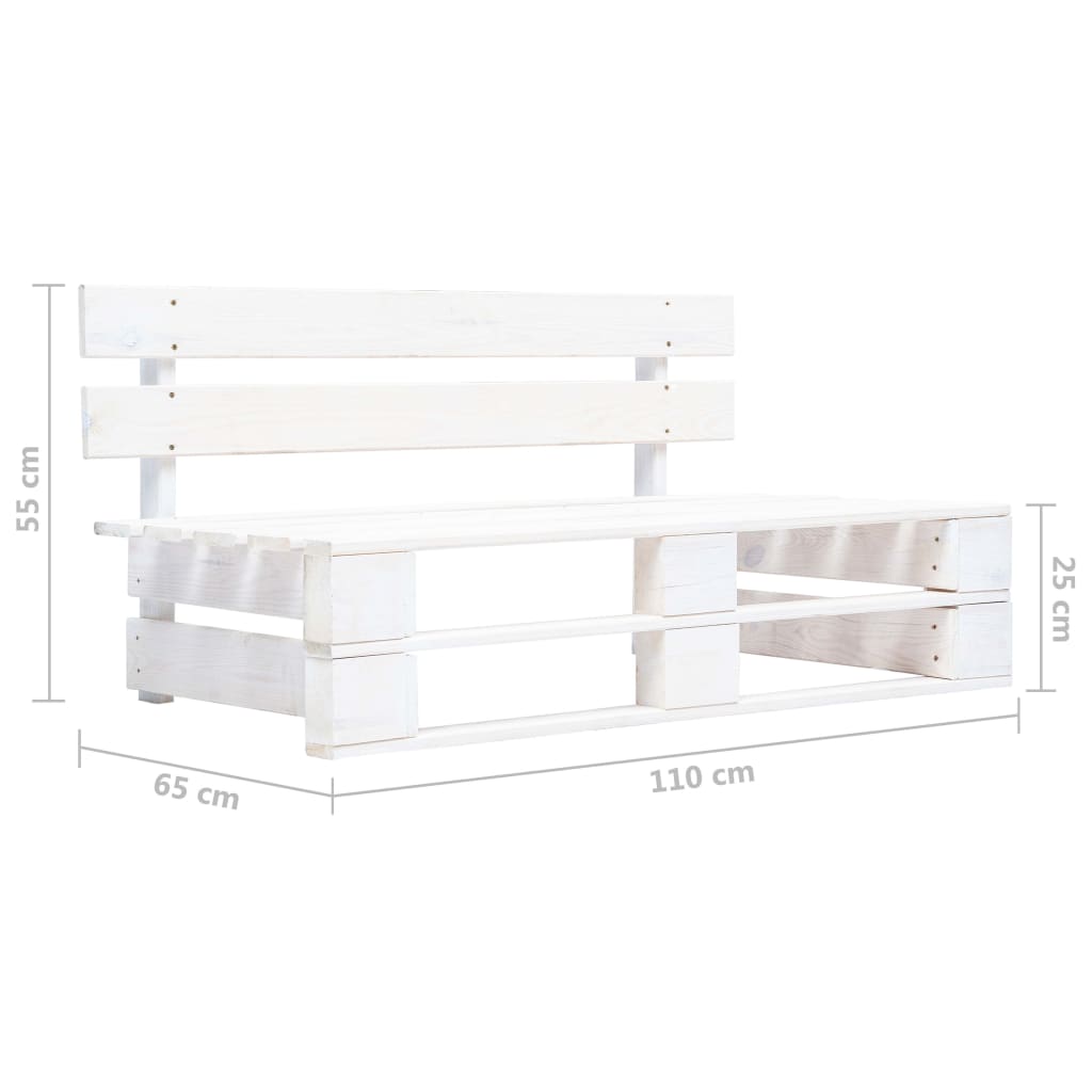 Set Divani in Pallet con Cuscini 6 pz in Pino Impregnato Bianco | homemem39