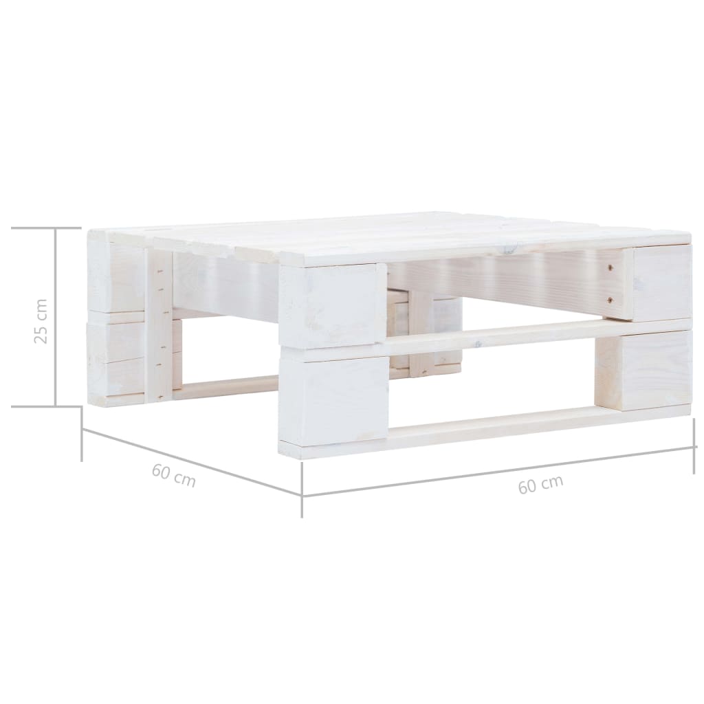 Set Divani in Pallet con Cuscini 6 pz in Pino Impregnato Bianco | homemem39