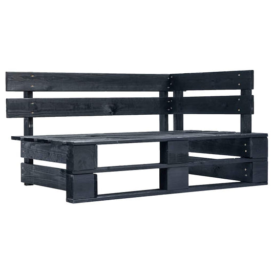 Set Divani in Pallet con Cuscini 6 pz in Pino Impregnato Nero | homemem39