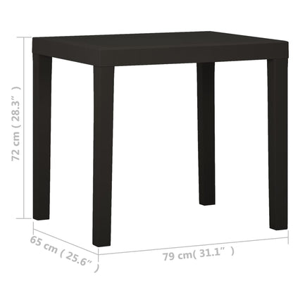 Tavolo da Giardino Antracite 79x65x72 cm in Plastica | homemem39