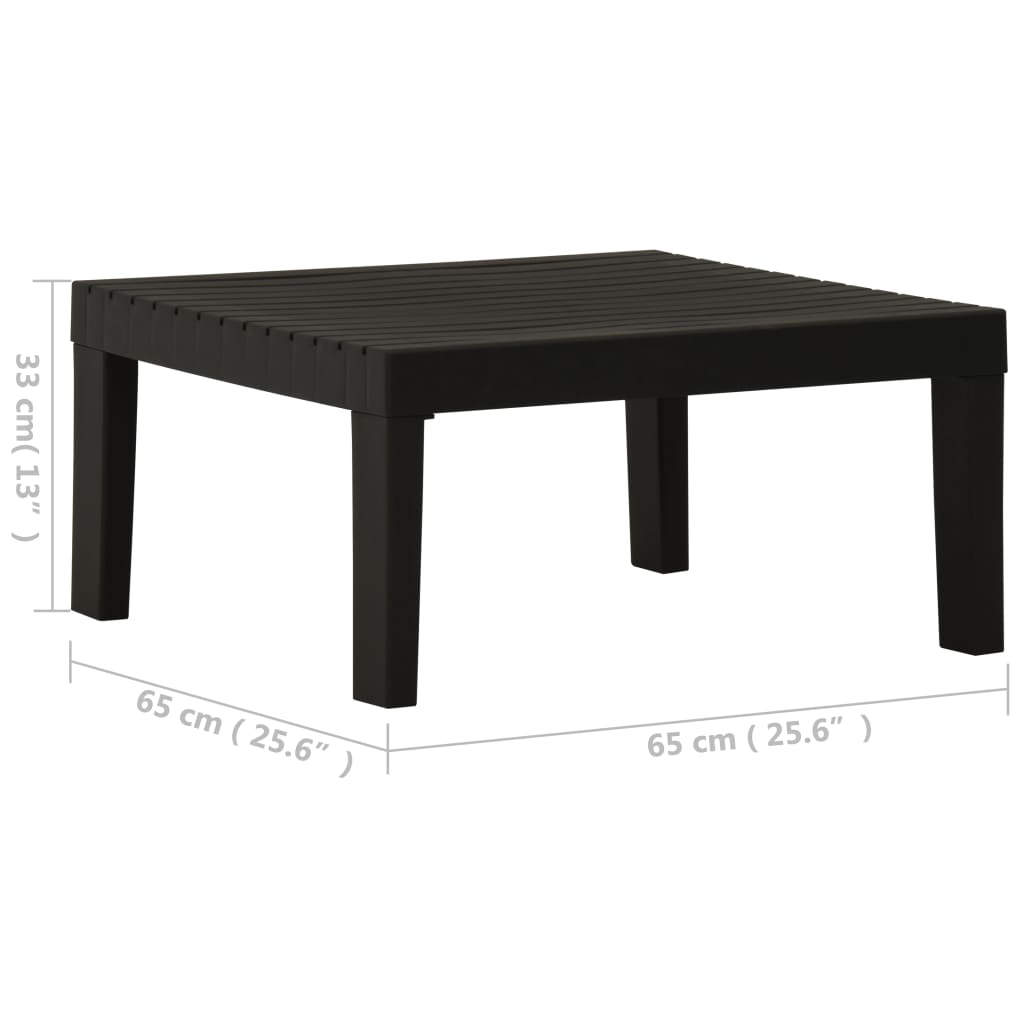 Tavolino da Salotto per Giardino in Plastica Grigio | homemem39