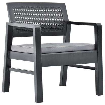 Set Divani da Giardino con Cuscini 3 pz in Plastica Grigio - homemem39