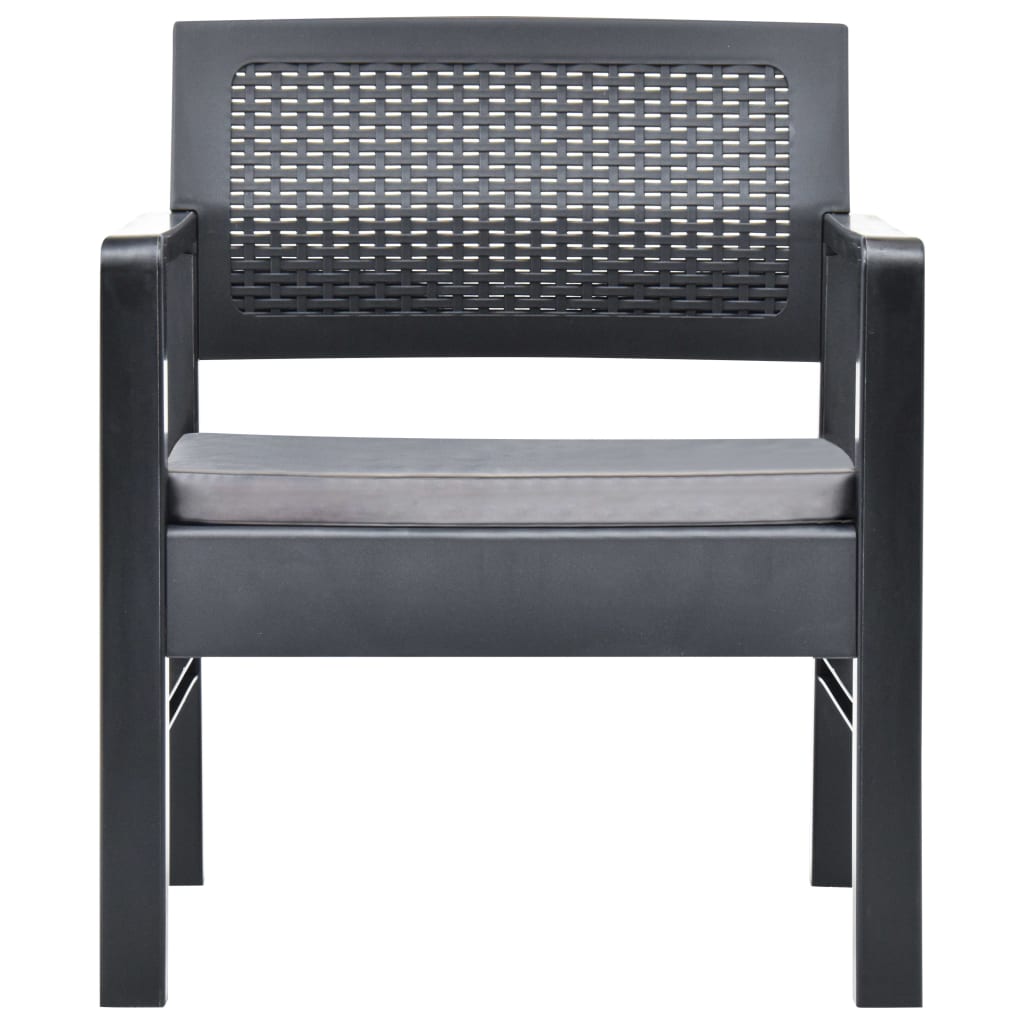Set Divani da Giardino con Cuscini 3 pz in Plastica Grigio | homemem39