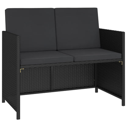 Set da Pranzo da Giardino 6 pz con Cuscini in Polyrattan Nero | homemem39